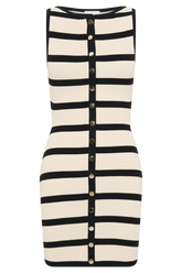 Sawyer Stripe Knit Mini Dress - Black/Cream
